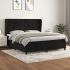 Pat box spring cu saltea, negru, 200x200 cm, catifea GartenMobel Dekor
