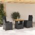 Set mobilier de grădină cu perne, 5 piese, negru, poliratan GartenMobel Dekor