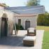 Copertină autonomă retractabilă automat albastru&alb 450x300 cm GartenMobel Dekor