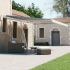 Copertină autonomă retractabilă automat albastru&alb 450x300 cm GartenMobel Dekor