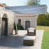 Copertină autonomă retractabilă automat albastru&alb 450x300 cm GartenMobel Dekor