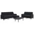 Set de canapele cu perne, 3 piese, gri închis, catifea GartenMobel Dekor