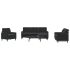 Set de canapele cu perne, 4 piese, gri închis, catifea GartenMobel Dekor