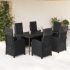Set mobilier de grădină cu perne, 9 piese, negru, poliratan GartenMobel Dekor