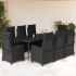 Set mobilier de grădină cu perne, 9 piese, negru, poliratan GartenMobel Dekor