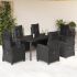 Set mobilier de grădină cu perne, 7 piese, negru, poliratan GartenMobel Dekor