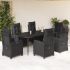 Set mobilier de grădină cu perne, 9 piese, negru, poliratan GartenMobel Dekor