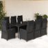 Set mobilier de grădină cu perne, 7 piese, negru, poliratan GartenMobel Dekor