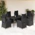 Set mobilier de grădină cu perne, 9 piese, negru, poliratan GartenMobel Dekor