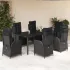 Set mobilier de grădină cu perne, 5 piese, negru, poliratan GartenMobel Dekor