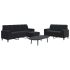 Set de canapele cu perne/rulouri, 3 piese, gri închis, catifea GartenMobel Dekor
