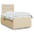 Pat box spring cu saltea, crem, 90x190 cm, textil GartenMobel Dekor