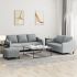 Set de canapele cu perne, 3 piese, gri închis, textil GartenMobel Dekor