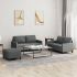 Set de canapele cu perne, 3 piese, crem, textil GartenMobel Dekor