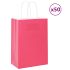 Pungi de hârtie 250 buc cu mânere roz 32x22x24 cm GartenMobel Dekor