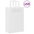 Pungi de hârtie 50 buc cu mânere albe 32x22x28 cm GartenMobel Dekor