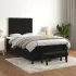 Pat box spring cu saltea, negru, 90x190 cm, catifea GartenMobel Dekor