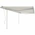 Copertină retractabilă manual cu stâlpi, albastru&alb, 4x3,5 m GartenMobel Dekor
