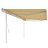 Copertină retractabilă manual & stâlpi, portocaliu/maro 4,5x3 m GartenMobel Dekor
