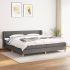 Pat box spring cu saltea, gri închis, 140x190 cm, textil GartenMobel Dekor