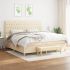 Pat box spring cu saltea, gri deschis, 200x200 cm, textil GartenMobel Dekor
