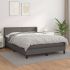 Pat box spring cu saltea, alb, 140x200 cm, piele ecologică GartenMobel Dekor