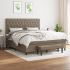 Pat box spring cu saltea, gri taupe, 90x200 cm, textil GartenMobel Dekor