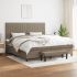 Pat box spring cu saltea, negru, 200x200 cm, textil GartenMobel Dekor