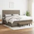 Pat box spring cu saltea, taupe, 120x190 cm material textil GartenMobel Dekor