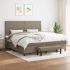 Pat box spring cu saltea, gri taupe, 160x200 cm material textil GartenMobel Dekor