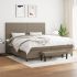 Pat box spring cu saltea, gri închis, 200x200 cm, textil GartenMobel Dekor
