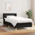 Pat box spring cu saltea, maro închis, 100x200 cm, textil GartenMobel Dekor