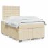 Pat box spring cu saltea, gri taupe, 120x200 cm, textil GartenMobel Dekor