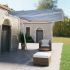 Copertină autonomă retractabilă automat albastru&alb 450x300 cm GartenMobel Dekor