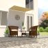 Copertină retractabilă, albastru și alb, 150 x 150 cm GartenMobel Dekor