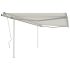 Copertină retractabilă manual, cu stâlpi galben/alb, 4x3,5 m GartenMobel Dekor