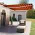 Copertină retractabilă manual, portocaliu și maro, 450x350 cm GartenMobel Dekor