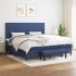 Pat continental cu saltea, albastru, 160x200cm, material textil GartenMobel Dekor