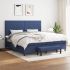 Pat box spring cu saltea, gri închis, 200x200 cm, textil GartenMobel Dekor