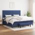 Pat box spring cu saltea, negru, 200x200 cm, textil GartenMobel Dekor
