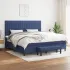 Pat box spring cu saltea, albastru, 120x200 cm, textil GartenMobel Dekor