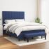 Pat continental cu saltea, albastru, 160x200cm, material textil GartenMobel Dekor
