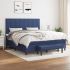 Pat continental cu saltea, gri deschis, 160x200 cm, textil GartenMobel Dekor