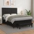 Pat box spring cu saltea, negru, 90x190 cm, piele ecologică GartenMobel Dekor