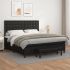 Pat box spring cu saltea, negru, 90x190 cm, piele ecologică GartenMobel Dekor