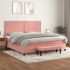 Pat box spring cu saltea, roz, 120x200 cm, catifea GartenMobel Dekor