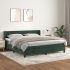 Pat box spring cu saltea, verde închis, 80x220 cm, catifea GartenMobel Dekor
