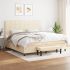 Pat box spring cu saltea, crem, 80x200 cm, textil GartenMobel Dekor