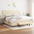 Pat box spring cu saltea, crem, 90x200 cm, textil GartenMobel Dekor