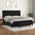 Pat box spring cu saltea, negru, 140x190 cm, catifea GartenMobel Dekor